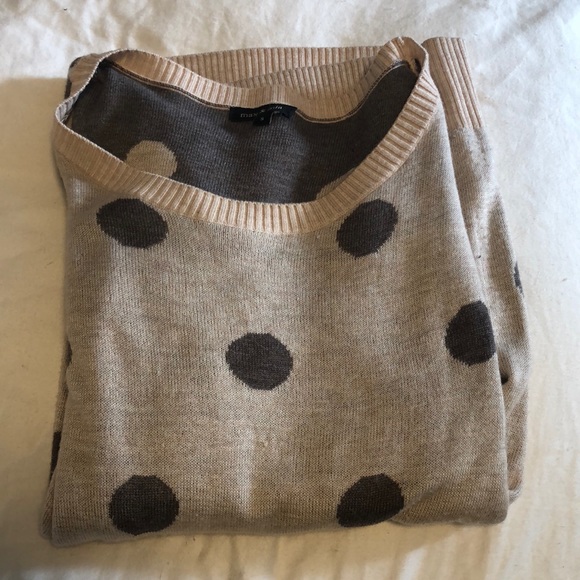 Nordstrom polka dot blush and gray sweater - Picture 4 of 4